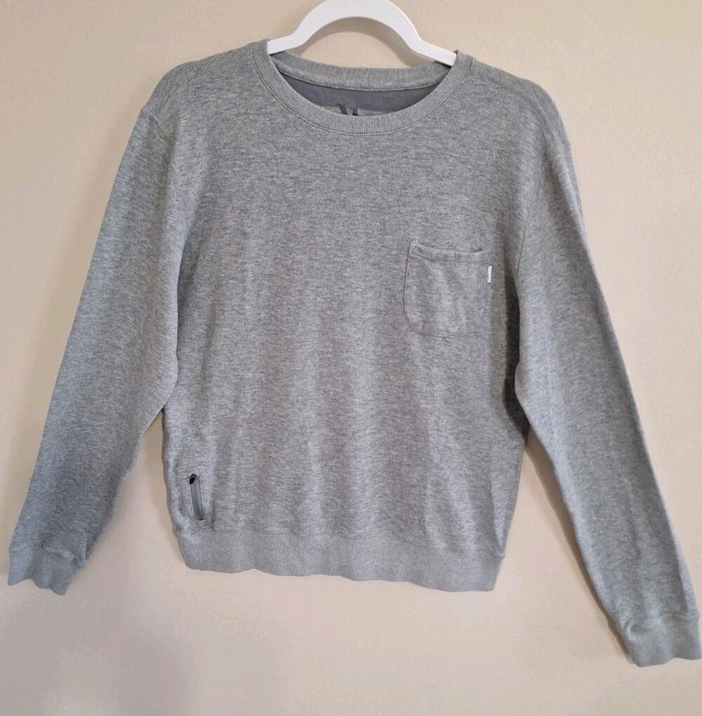Vuori Jeffreys Pullover Pocket Sweatshirt Crew Neck Gray Mens Medium Athleisure